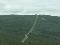 Pipeline snaking up the hill